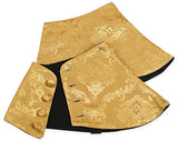 Premium Mens Button Spats - Gold Jacquard (One Pair)