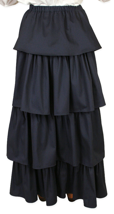 Twill Bustle Skirt - Navy
