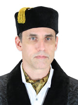 Vintage Quilted Smoking Cap - Black Velvet