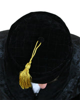 Vintage Quilted Smoking Cap - Black Velvet