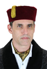 Vintage Quilted Smoking Cap - Burgundy Velvet