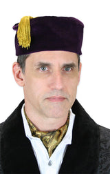 Vintage Quilted Smoking Cap - Purple Velvet