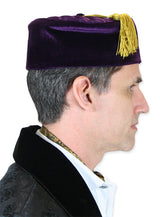 Vintage Quilted Smoking Cap - Purple Velvet
