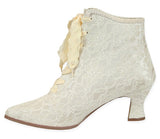 Destiny Victorian Ankle Boot - Ivory Lace