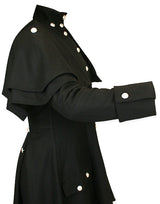 Madeline Inverness Coat - Black