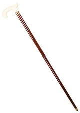 Faux Ivory Derby Walking Stick - Gold Tone