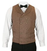 Cavendish Tweed Vest - Brown Herringbone