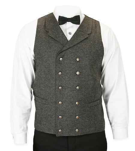 Rathbone Tweed Vest - Gray Herringbone