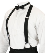 Elastic Convertible Suspenders - Black