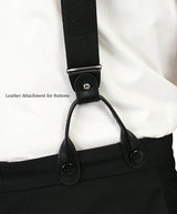 Elastic Convertible Suspenders - Black