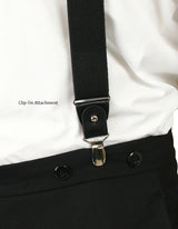 Elastic Convertible Suspenders - Black