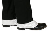 Premium Mens Button Spats - White Satin / White Buttons (One Pair)