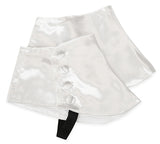 Premium Mens Button Spats - White Satin / White Buttons (One Pair)