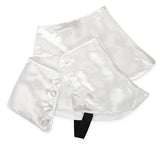 Premium Mens Button Spats - White Satin / White Buttons (One Pair)