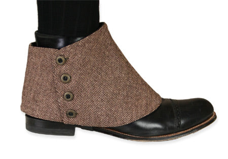 Premium Mens Button Spats - Walden Wool Tweed (One Pair)