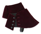 Premium Mens Button Spats - Burgundy Velvet (One Pair)