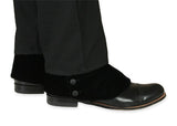 Premium Mens Button Spats - Black Velvet (One Pair)