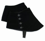 Premium Mens Button Spats - Black Velvet (One Pair)