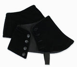 Premium Mens Button Spats - Black Velvet (One Pair)