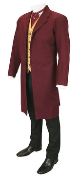 Gillespie Brushed Cotton Frock Coat - Burgundy