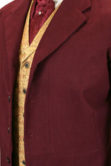 Gillespie Brushed Cotton Frock Coat - Burgundy