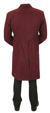 Gillespie Brushed Cotton Frock Coat - Burgundy