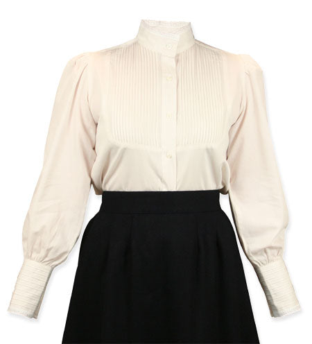 Muriel Pleated Blouse - Natural