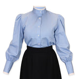 Muriel Pleated Blouse - Blue