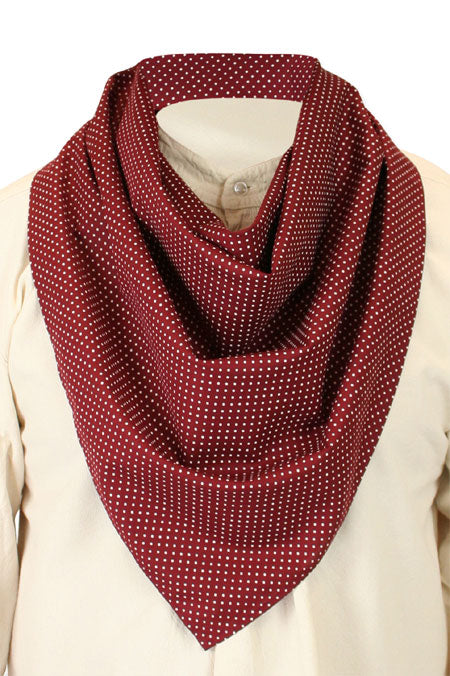 Cotton Neckerchief - Burgundy Dot