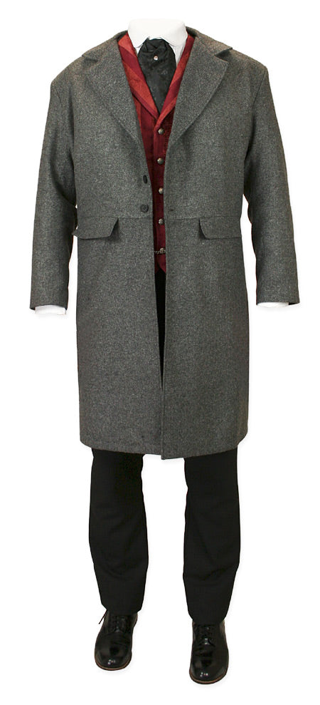Emerson Frock Coat - Gray Herringbone Tweed