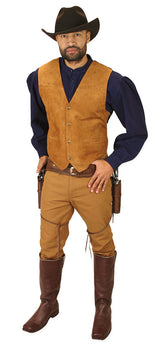 Boar Suede Snap Front Vest - Bourbon
