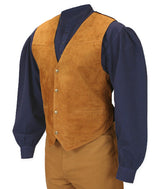 Boar Suede Snap Front Vest - Bourbon