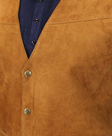 Boar Suede Snap Front Vest - Bourbon