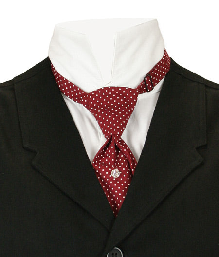 Cotton Teck Tie - Burgundy Dot