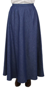 Cotton Twill Walking Skirt - Denim