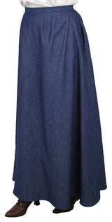 Cotton Twill Walking Skirt - Denim