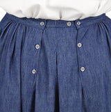 Cotton Twill Walking Skirt - Denim