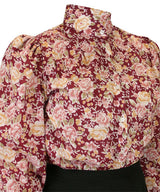 Somerset Blouse - Burgundy Floral