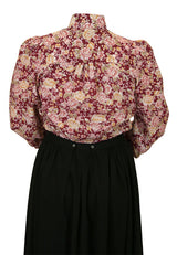 Somerset Blouse - Burgundy Floral