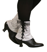 Ladies Spats - Silver Brocade (One Pair)
