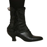 Ladies Spats - Black Brocade (One Pair)