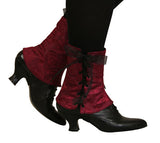 Ladies Spats - Burgundy Brocade (One Pair)