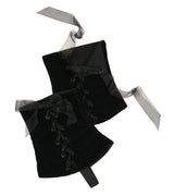 Ladies Spats - Black Velvet (One Pair)