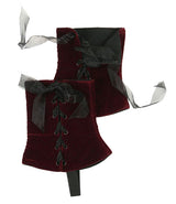 Ladies Velvet Spats - Burgundy