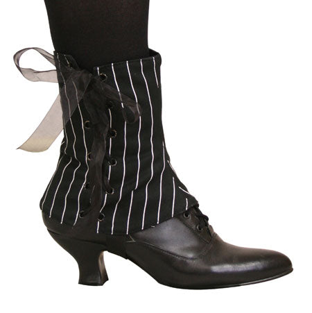 Ladies Spats - Black Pinstripe (One Pair)