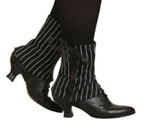 Ladies Spats - Black Pinstripe (One Pair)