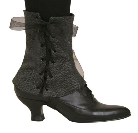 Ladies Spats - Gray Tweed (One Pair)