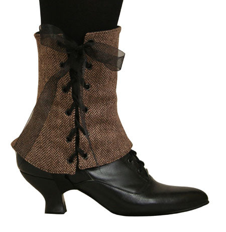 Ladies Spats - Brown Tweed (One Pair)