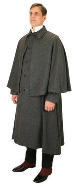 Inverness Coat - Gray Herringbone Tweed