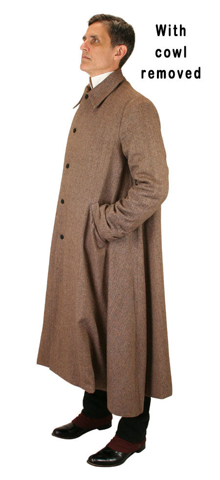 Inverness Coat – Herringbone – Brown – Historical Emporium
